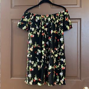 embroidered off the shoulder kimchi blue minidress